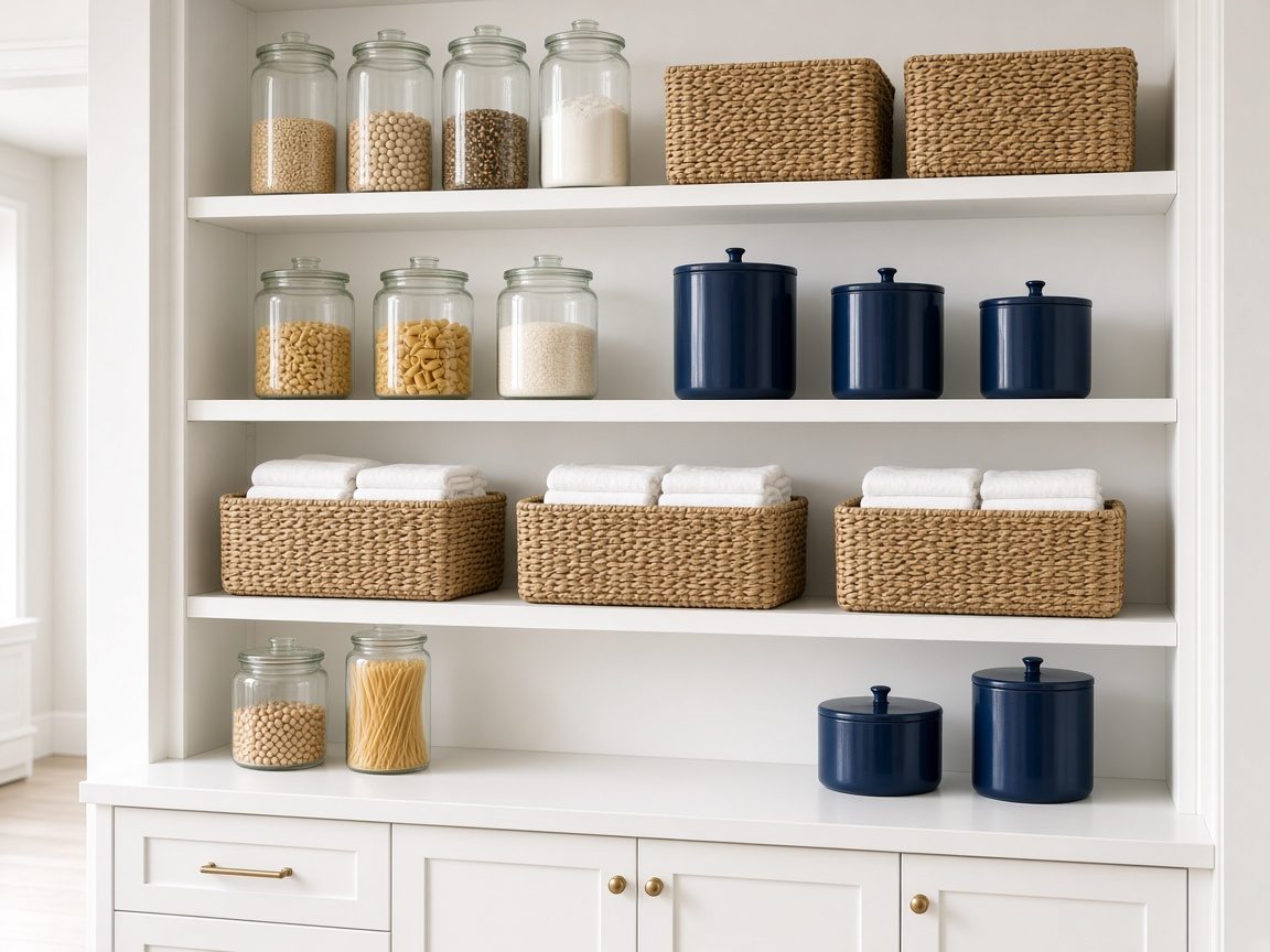 Neatly organized pantry shelves (placeholder photo)